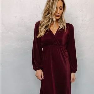 Cranberry Pleated long sleeve Baltic Born dress